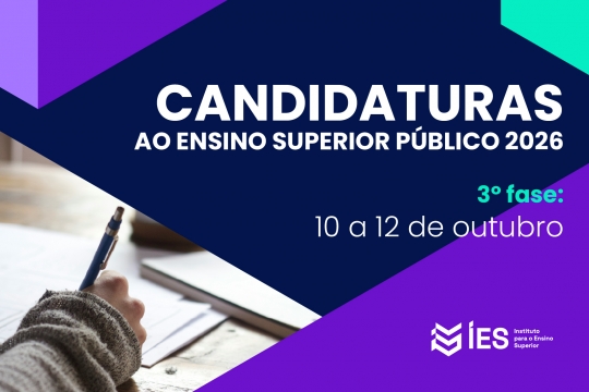 3.ª Fase do Concurso Nacional de Acesso ao Ensino Superior 2026 decorre de 10 a 12 de outubro 3.ª Fase do Concurso Nacional de Acesso ao Ensino Superior 2026 decorre de 10 a 12 de outubro